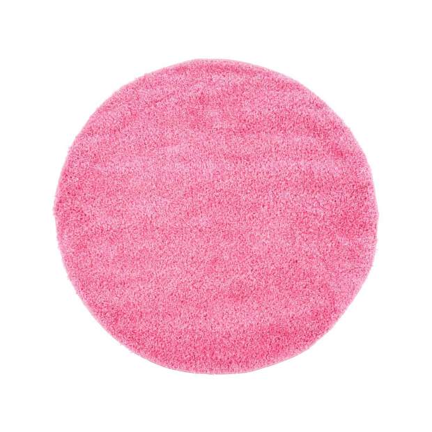 Shaggy Teppich in Pink 120 cm rund