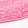 Shaggy Teppich in Pink 120 cm rund