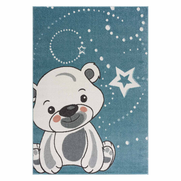 Kinderteppich Teddy Anime 9386 Blau 80x150 cm