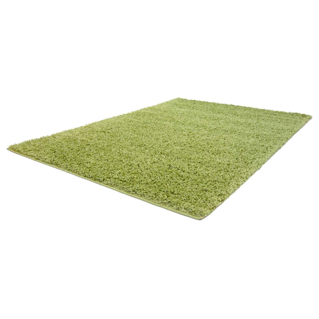 Shaggy Fine Hochflor Teppich Einfarbig Grün 